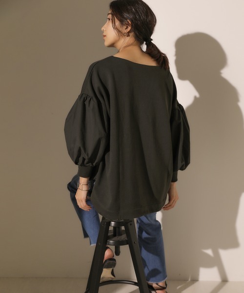 Bou Jeloud（ブージュルード）の「袖ボリュームスウェット（スウェット・レディース・チャコールグレー/モカ/ホワイト系その他・FREE）」の10枚目の写真