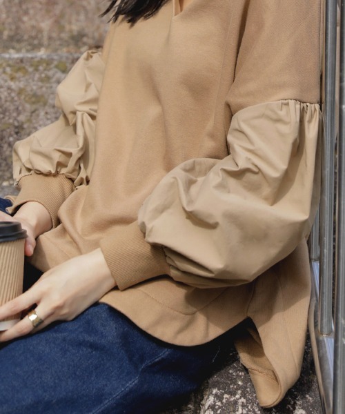 Bou Jeloud（ブージュルード）の「袖ボリュームスウェット（スウェット・レディース・チャコールグレー/モカ/ホワイト系その他・FREE）」の19枚目の写真