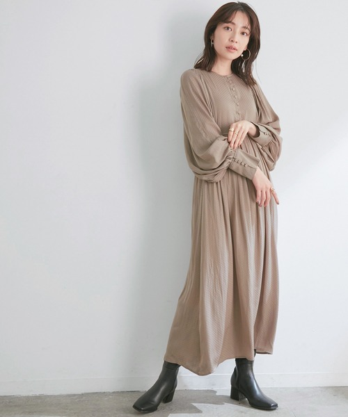Vis ビス の 1枚で着映えする ジャガードプリントアソートドルマンワンピース ワンピース Wear