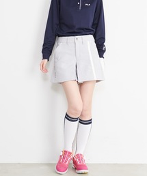 【FILA GOLF/フィラゴルフ】ワンポイント レオパード柄 ライン使い ストレッチ キュロットスカート/保温