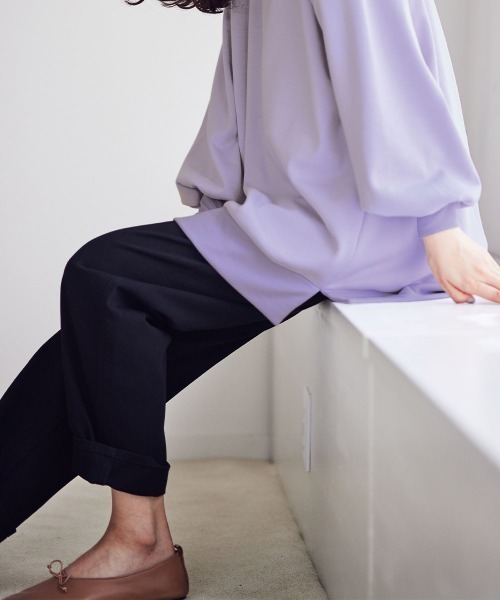 RANAN(ラナン)の「綿混素材!ゆるっとテーパードパンツ(その他パンツ・レディース・ネイビー/ブラック/ベージュ・LL/L/M)」の2枚目の写真