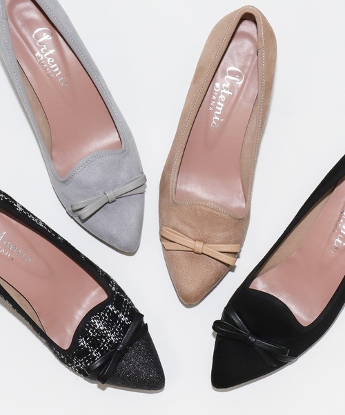 artemis by DIANA（アルテミスバイダイアナ）の「オペラカットリボンパンプス（パンプス・レディース・ベージュ/ブラックミックス/グレー/ブラック・23.0cm/23.5cm/25.0cm/24.5cm/22.5cm/24.0cm/22.0cm）」の10枚目の写真