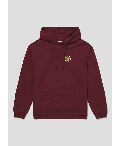 Design Tshirts Store graniph（デザイン　ティーシャツ　ストア　グラニフ）の「タイガー｜ビッグシルエットパーカー（パーカー・メンズ・ボルドー・LARGE/MEDIUM/SMALL）」の6枚目の写真