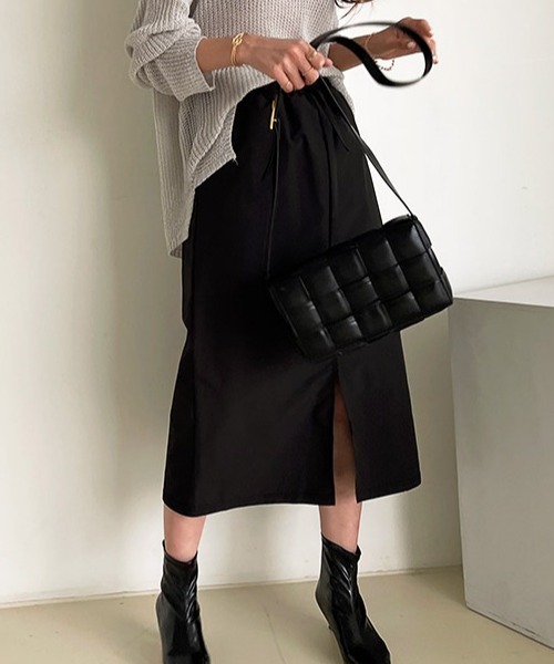 NANING9（ナンニング）の「NANING9 モダンフィットロングスカート（スカート・レディース・ブラック/グレイッシュベージュ・FREE）」の15枚目の写真