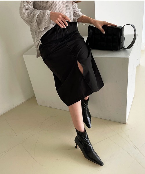 NANING9（ナンニング）の「NANING9 モダンフィットロングスカート（スカート・レディース・ブラック/グレイッシュベージュ・FREE）」の10枚目の写真