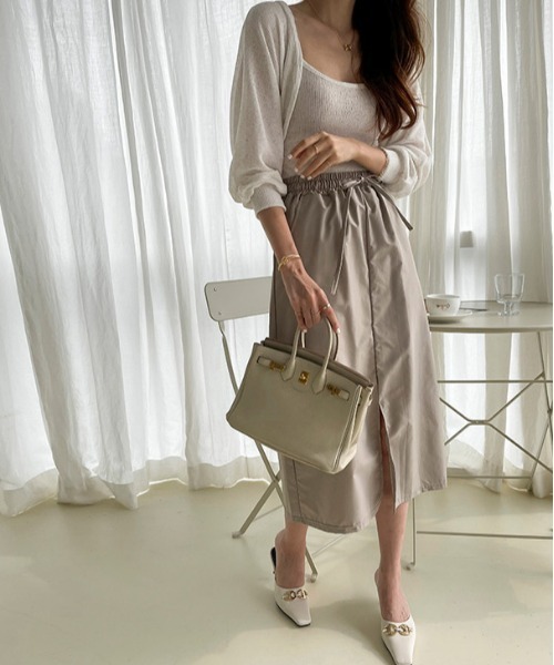 NANING9（ナンニング）の「NANING9 モダンフィットロングスカート（スカート・レディース・ブラック/グレイッシュベージュ・FREE）」の12枚目の写真