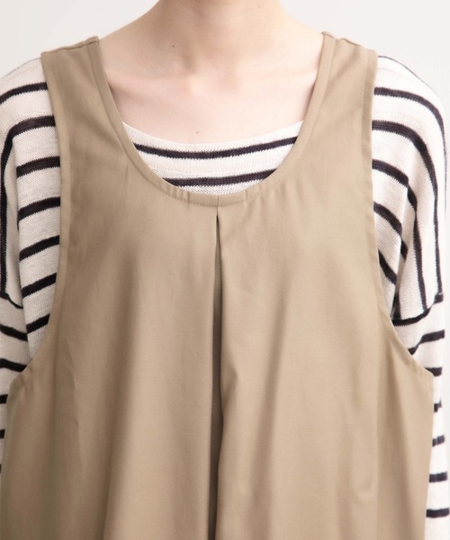 COCO WALK（ココウォーク）の「COCOWALK:タック バッククロス エプロン（エプロン・レディース・ベージュ/ボルドー・FREE）」の14枚目の写真