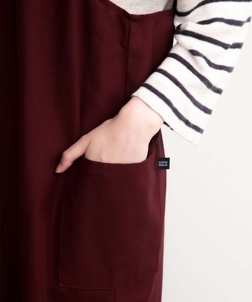COCO WALK（ココウォーク）の「COCOWALK:タック バッククロス エプロン（エプロン・レディース・ベージュ/ボルドー・FREE）」の11枚目の写真