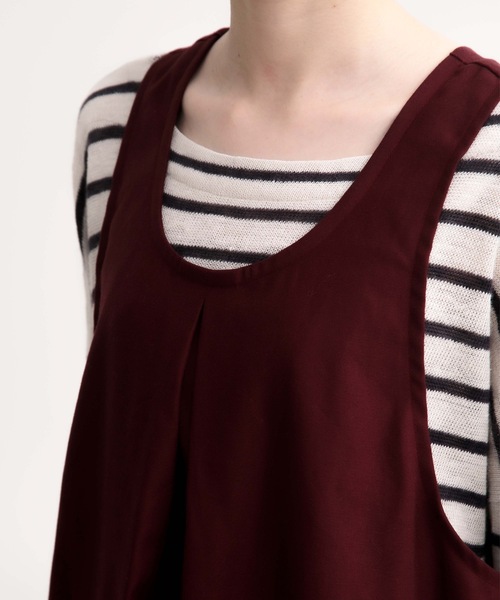 COCO WALK（ココウォーク）の「COCOWALK:タック バッククロス エプロン（エプロン・レディース・ベージュ/ボルドー・FREE）」の17枚目の写真
