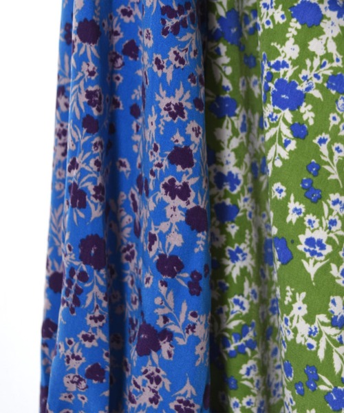 w closet(ダブルクローゼット)の「小花柄ティアード2WAYワンピース(ワンピース・レディース・ブルー/グリーン・FREE)」の20枚目の写真