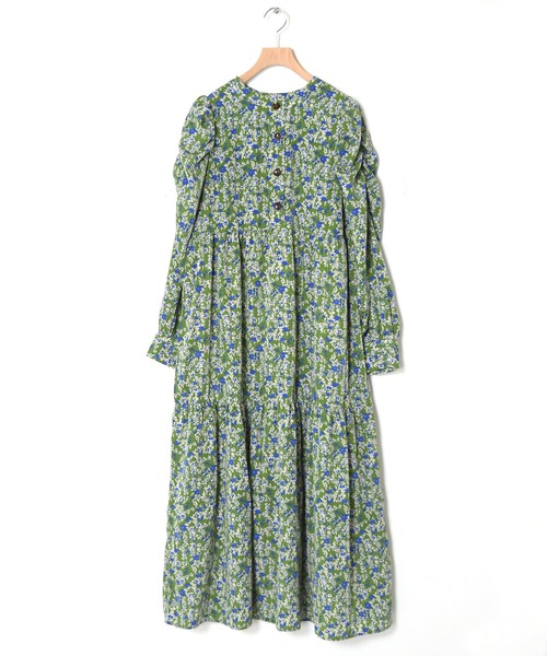 w closet(ダブルクローゼット)の「小花柄ティアード2WAYワンピース(ワンピース・レディース・ブルー/グリーン・FREE)」の11枚目の写真