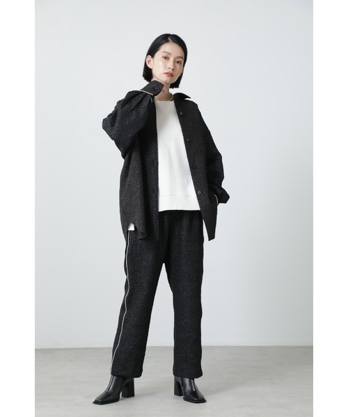 OKIRAKU(オキラク)の「(OKIRAKU×ROSE BUD)ジャカードビッグシャツ(シャツ/ブラウス・レディース・ブラック/ピンク・ONE SIZE)」の10枚目の写真