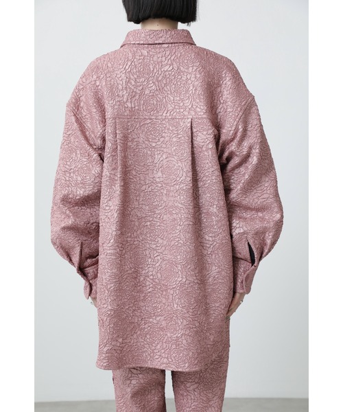 OKIRAKU(オキラク)の「(OKIRAKU×ROSE BUD)ジャカードビッグシャツ(シャツ/ブラウス・レディース・ブラック/ピンク・ONE SIZE)」の11枚目の写真