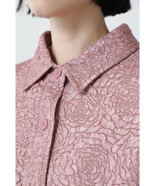 OKIRAKU(オキラク)の「(OKIRAKU×ROSE BUD)ジャカードビッグシャツ(シャツ/ブラウス・レディース・ブラック/ピンク・ONE SIZE)」の7枚目の写真