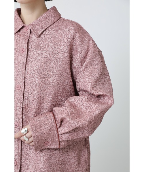 OKIRAKU(オキラク)の「(OKIRAKU×ROSE BUD)ジャカードビッグシャツ(シャツ/ブラウス・レディース・ブラック/ピンク・ONE SIZE)」の14枚目の写真