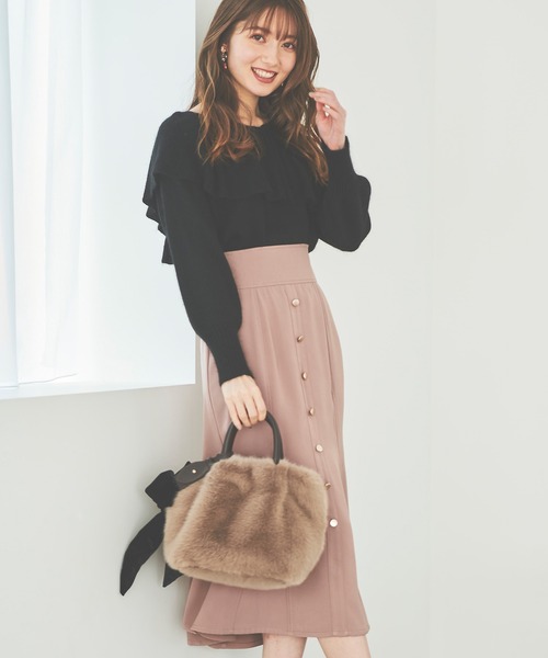 31 Sons de mode（トランテアン　ソン　ドゥ　モード）の「リボンショルダーフェイクファーバッグ（ショルダーバッグ・レディース・サックスブルー/モカ・38）」の6枚目の写真