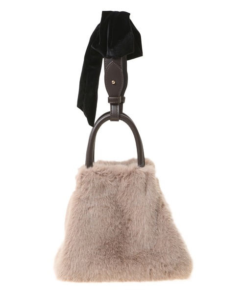 31 Sons de mode（トランテアン　ソン　ドゥ　モード）の「リボンショルダーフェイクファーバッグ（ショルダーバッグ・レディース・サックスブルー/モカ・38）」の22枚目の写真