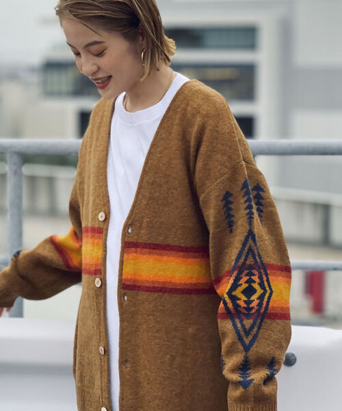 PENDLETON（ペンドルトン）の「【PENDLETON/ペンドルトン】Vネックモヘヤカーディガン ＶNeck Cardigan #1575-6002（カーディガン/ボレロ・メンズ・ブラック/キャメル・MEDIUM/LARGE）」の14枚目の写真