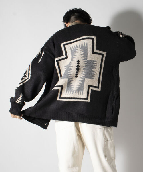 PENDLETON（ペンドルトン）の「【PENDLETON/ペンドルトン】Vネックモヘヤカーディガン ＶNeck Cardigan #1575-6002（カーディガン/ボレロ・メンズ・ブラック/キャメル・MEDIUM/LARGE）」の9枚目の写真