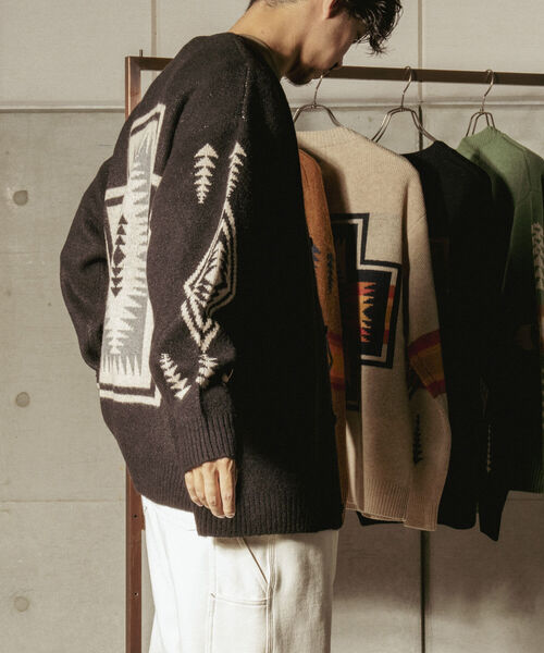 PENDLETON（ペンドルトン）の「【PENDLETON/ペンドルトン】Vネックモヘヤカーディガン ＶNeck Cardigan #1575-6002（カーディガン/ボレロ・メンズ・ブラック/キャメル・MEDIUM/LARGE）」の10枚目の写真