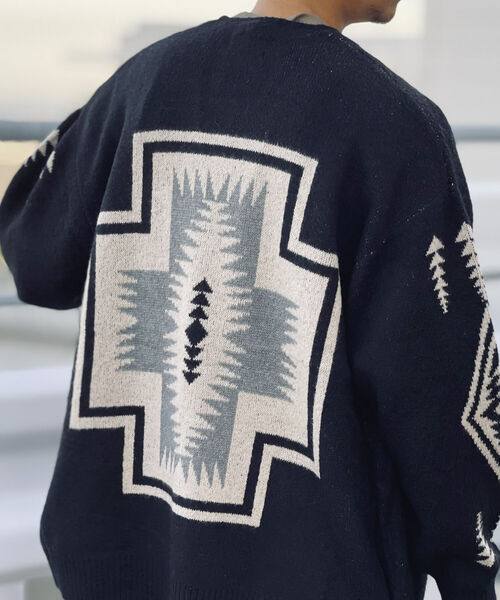 PENDLETON（ペンドルトン）の「【PENDLETON/ペンドルトン】Vネックモヘヤカーディガン ＶNeck Cardigan #1575-6002（カーディガン/ボレロ・メンズ・ブラック/キャメル・MEDIUM/LARGE）」の6枚目の写真