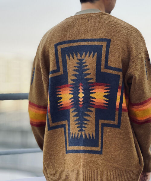 PENDLETON（ペンドルトン）の「【PENDLETON/ペンドルトン】Vネックモヘヤカーディガン ＶNeck Cardigan #1575-6002（カーディガン/ボレロ・メンズ・ブラック/キャメル・MEDIUM/LARGE）」の7枚目の写真