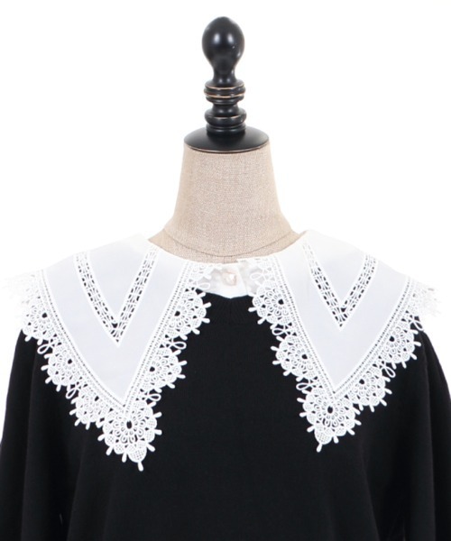 axes femme POETIQUE（アクシーズファムポエティック）の「レース襟付ニットＰＯ（ニット/セーター・レディース・ブラック/ピンク/ラベンダー・MEDIUM）」の21枚目の写真