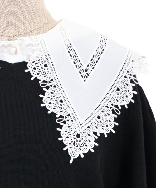 axes femme POETIQUE（アクシーズファムポエティック）の「レース襟付ニットＰＯ（ニット/セーター・レディース・ブラック/ピンク/ラベンダー・MEDIUM）」の18枚目の写真