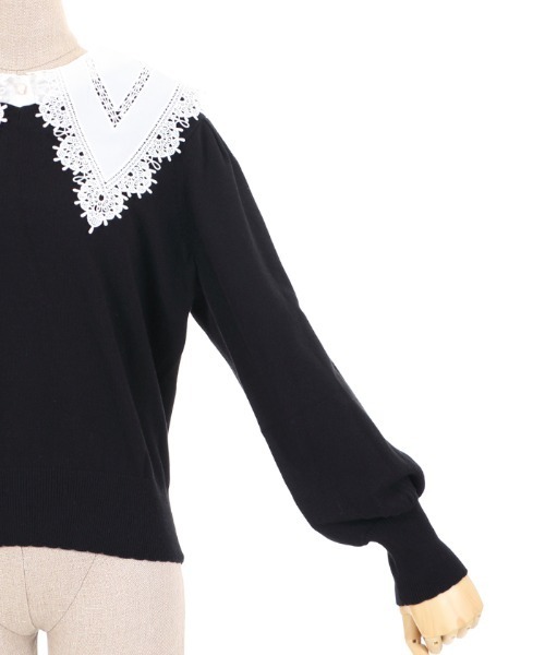 axes femme POETIQUE（アクシーズファムポエティック）の「レース襟付ニットＰＯ（ニット/セーター・レディース・ブラック/ピンク/ラベンダー・MEDIUM）」の15枚目の写真