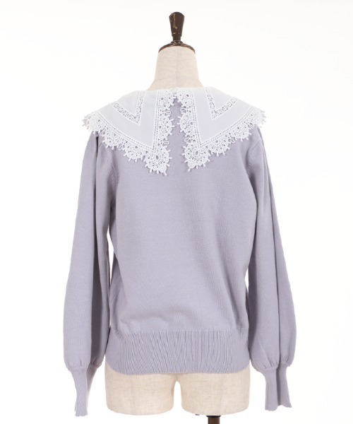 axes femme POETIQUE（アクシーズファムポエティック）の「レース襟付ニットＰＯ（ニット/セーター・レディース・ブラック/ピンク/ラベンダー・MEDIUM）」の12枚目の写真