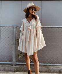 esutoreja | シースルーフリルギャザーブラウス(シャツ/ブラウス)