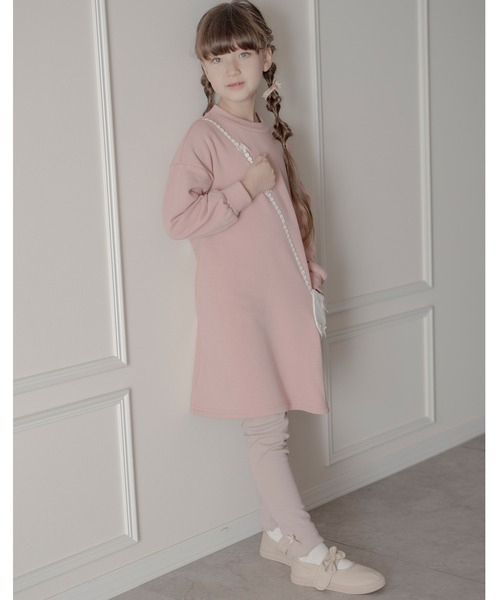 Catherine Cottage（キャサリンコテージ）の「キルティングポシェットワンピース（ワンピース・キッズ・ネイビー/グレー/ライラック/スモークピンク/グレイッシュブルー・100/110/120/130/140/150）」の5枚目の写真