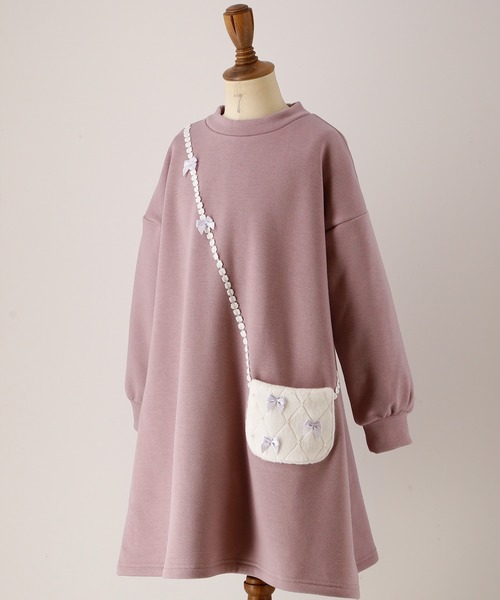 Catherine Cottage（キャサリンコテージ）の「キルティングポシェットワンピース（ワンピース・キッズ・ネイビー/グレー/ライラック/スモークピンク/グレイッシュブルー・100/110/120/130/140/150）」の15枚目の写真