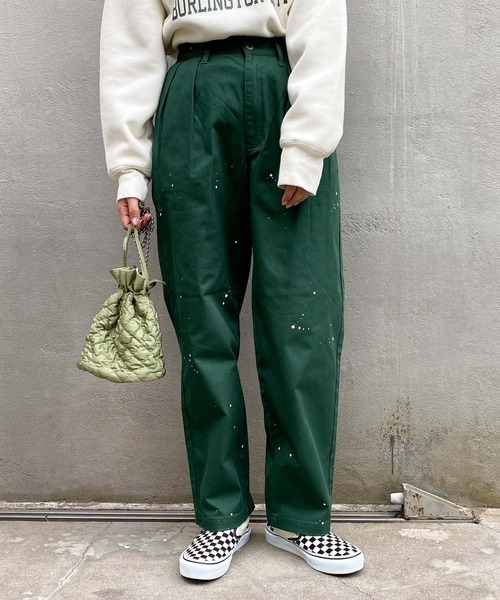 CIAOPANIC TYPY（チャオパニックティピー）の「タックペイントチノパンツ（チノパンツ・レディース・ベージュ/グリーン/アイボリー・SMALL/MEDIUM/LARGE）」の3枚目の写真