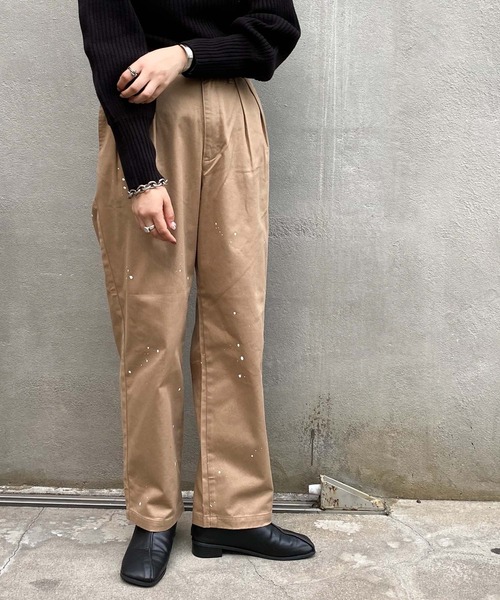 CIAOPANIC TYPY（チャオパニックティピー）の「タックペイントチノパンツ（チノパンツ・レディース・ベージュ/グリーン/アイボリー・SMALL/MEDIUM/LARGE）」の11枚目の写真