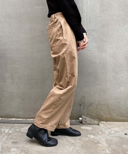 CIAOPANIC TYPY（チャオパニックティピー）の「タックペイントチノパンツ（チノパンツ・レディース・ベージュ/グリーン/アイボリー・SMALL/MEDIUM/LARGE）」の5枚目の写真