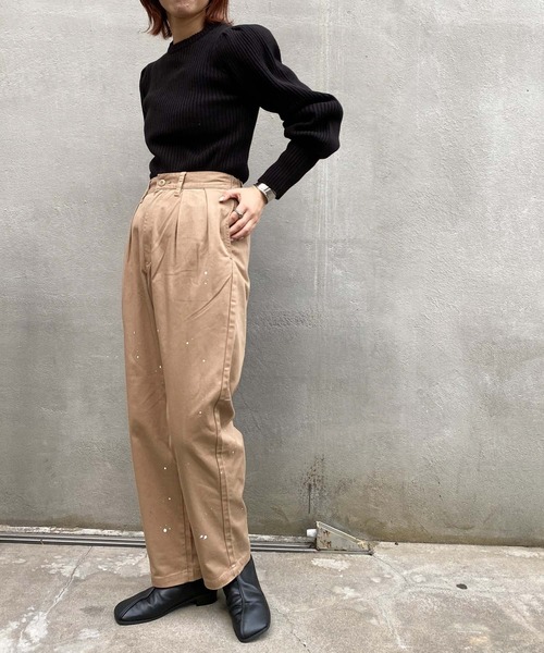 CIAOPANIC TYPY（チャオパニックティピー）の「タックペイントチノパンツ（チノパンツ・レディース・ベージュ/グリーン/アイボリー・SMALL/MEDIUM/LARGE）」の21枚目の写真