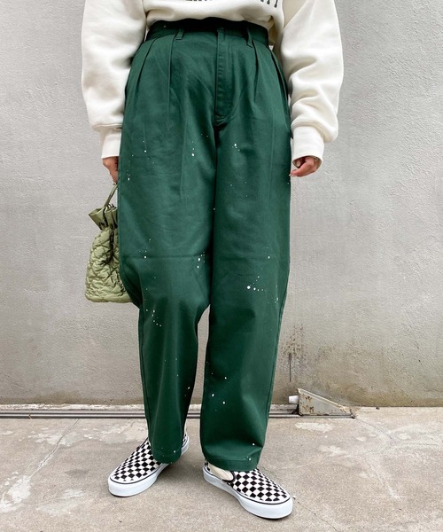 CIAOPANIC TYPY（チャオパニックティピー）の「タックペイントチノパンツ（チノパンツ・レディース・ベージュ/グリーン/アイボリー・SMALL/MEDIUM/LARGE）」の8枚目の写真