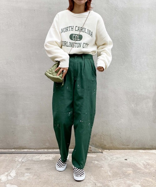 CIAOPANIC TYPY（チャオパニックティピー）の「タックペイントチノパンツ（チノパンツ・レディース・ベージュ/グリーン/アイボリー・SMALL/MEDIUM/LARGE）」の6枚目の写真