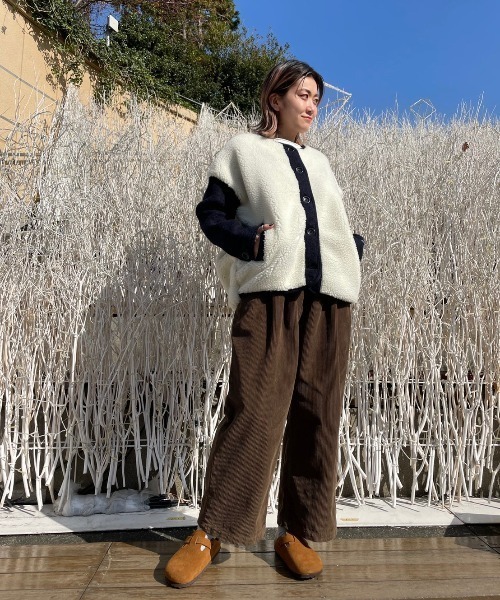 MANASTASH(マナスタッシュ)の「MANASTASH/マナスタッシュ シープボア×圧縮ウール(ブルゾン・レディース・オフホワイト/ブラック・FREE)」の10枚目の写真