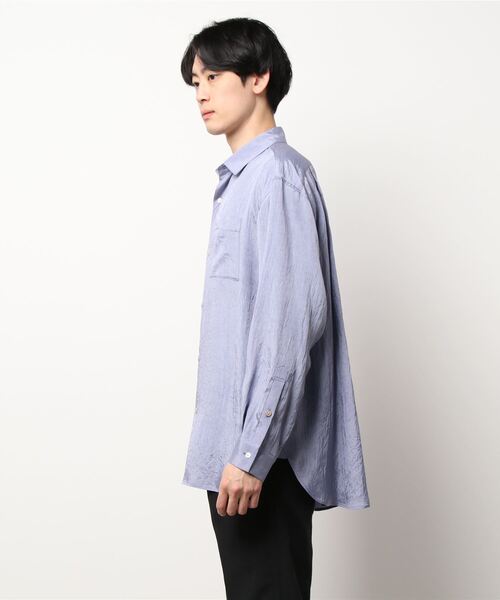 Blanc YM(ブランワイエム)の「Blanc YM ブランワイエム / Acetate Wide Shirt オーバーサイズ アセテートワイドシャツ トロミシャツ / BL-22S-AWS(シャツ/ブラウス・メンズ・キナリ/サックスブルー・MEDIUM/SMALL)」の8枚目の写真