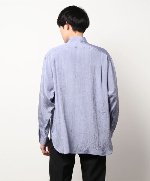 Blanc YM(ブランワイエム)の「Blanc YM ブランワイエム / Acetate Wide Shirt オーバーサイズ アセテートワイドシャツ トロミシャツ / BL-22S-AWS(シャツ/ブラウス・メンズ・キナリ/サックスブルー・MEDIUM/SMALL)」の9枚目の写真