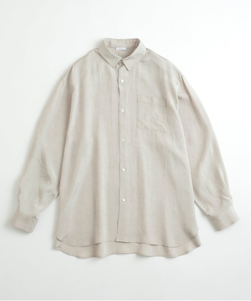 Blanc YM(ブランワイエム)の「Blanc YM ブランワイエム / Acetate Wide Shirt オーバーサイズ アセテートワイドシャツ トロミシャツ / BL-22S-AWS(シャツ/ブラウス・メンズ・キナリ/サックスブルー・MEDIUM/SMALL)」の5枚目の写真