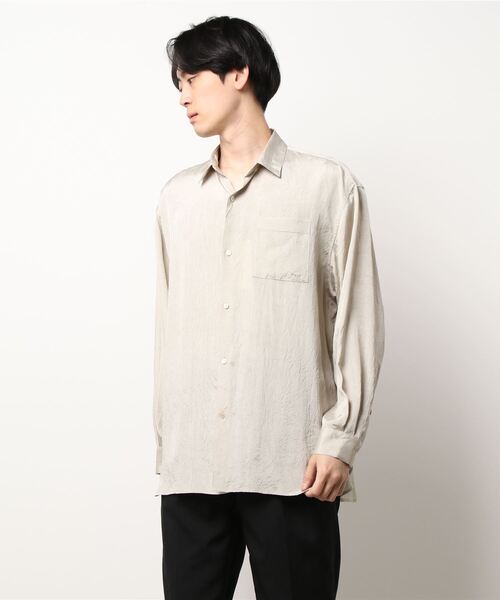 Blanc YM(ブランワイエム)の「Blanc YM ブランワイエム / Acetate Wide Shirt オーバーサイズ アセテートワイドシャツ トロミシャツ / BL-22S-AWS(シャツ/ブラウス・メンズ・キナリ/サックスブルー・MEDIUM/SMALL)」の6枚目の写真