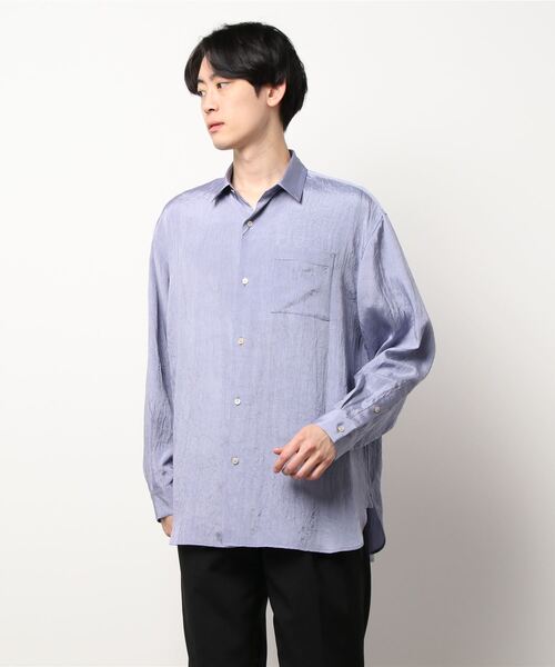 Blanc YM(ブランワイエム)の「Blanc YM ブランワイエム / Acetate Wide Shirt オーバーサイズ アセテートワイドシャツ トロミシャツ / BL-22S-AWS(シャツ/ブラウス・メンズ・キナリ/サックスブルー・MEDIUM/SMALL)」の7枚目の写真