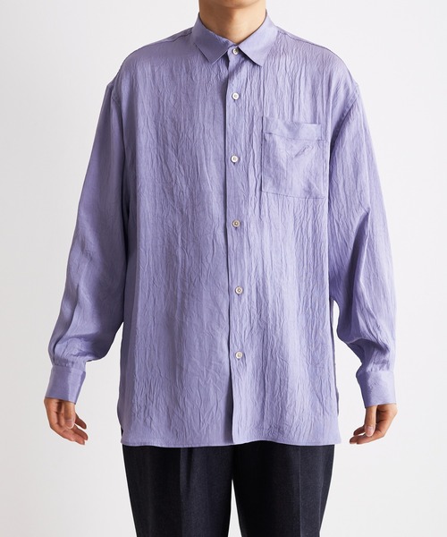 Blanc YM(ブランワイエム)の「Blanc YM ブランワイエム / Acetate Wide Shirt オーバーサイズ アセテートワイドシャツ トロミシャツ / BL-22S-AWS(シャツ/ブラウス・メンズ・キナリ/サックスブルー・MEDIUM/SMALL)」の11枚目の写真