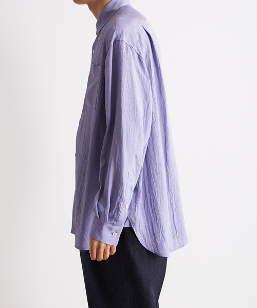 Blanc YM(ブランワイエム)の「Blanc YM ブランワイエム / Acetate Wide Shirt オーバーサイズ アセテートワイドシャツ トロミシャツ / BL-22S-AWS(シャツ/ブラウス・メンズ・キナリ/サックスブルー・MEDIUM/SMALL)」の12枚目の写真