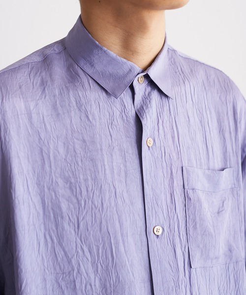 Blanc YM(ブランワイエム)の「Blanc YM ブランワイエム / Acetate Wide Shirt オーバーサイズ アセテートワイドシャツ トロミシャツ / BL-22S-AWS(シャツ/ブラウス・メンズ・キナリ/サックスブルー・MEDIUM/SMALL)」の17枚目の写真