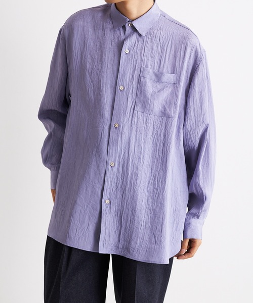 Blanc YM(ブランワイエム)の「Blanc YM ブランワイエム / Acetate Wide Shirt オーバーサイズ アセテートワイドシャツ トロミシャツ / BL-22S-AWS(シャツ/ブラウス・メンズ・キナリ/サックスブルー・MEDIUM/SMALL)」の10枚目の写真