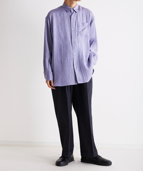 Blanc YM(ブランワイエム)の「Blanc YM ブランワイエム / Acetate Wide Shirt オーバーサイズ アセテートワイドシャツ トロミシャツ / BL-22S-AWS(シャツ/ブラウス・メンズ・キナリ/サックスブルー・MEDIUM/SMALL)」の19枚目の写真